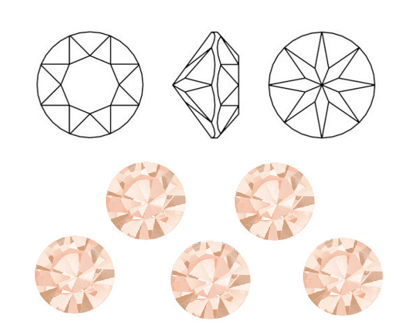 �aton Optima ss38 Light Peach foiled, Preciosa, 1 ks