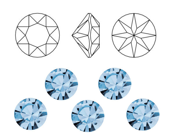 �aton Optima ss38 Light Sapphire foiled, Preciosa, 1 ks