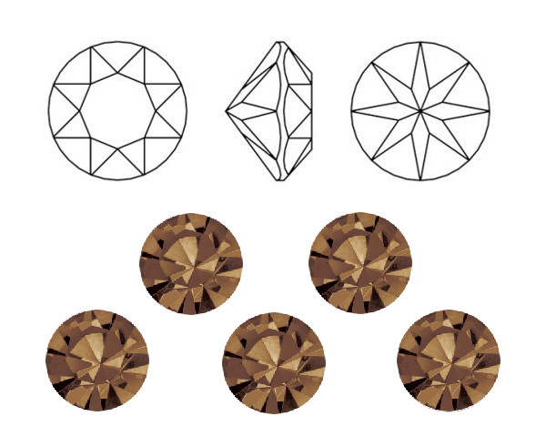 �aton Optima ss38 Smoked Topaz foiled, Preciosa, 1 ks