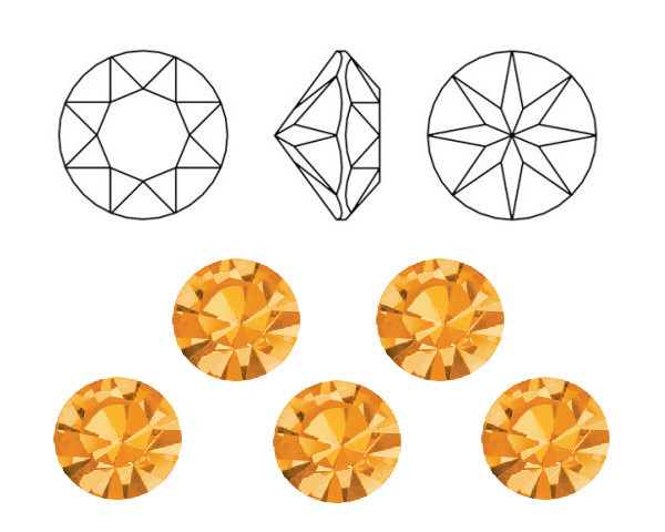 �aton Optima ss38 Topaz foiled, Preciosa, 1 ks