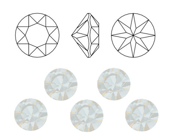 �aton Optima ss38 White Opal foiled, Preciosa, 1 ks