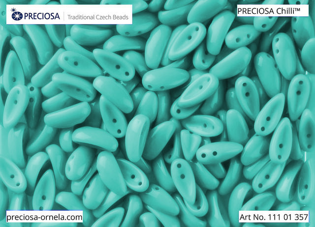 Preciosa Chilli, Opaque Green Turquoise, 30 ks