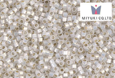 Miyuki Delica, Gilt Lined White Opal DB0221, 5 g