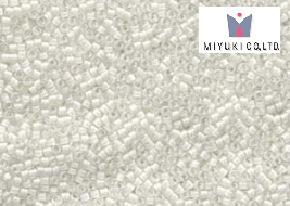 Miyuki Delica, Lined White AB DB0066, 5 g