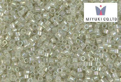 Miyuki Delica, Sparkling Celery Lined Opal AB DB1765, 5 g