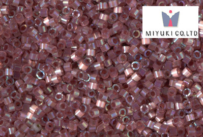 Miyuki Delica, Silk Inside Dyed Rose Topaz AB DB1878, 5 g