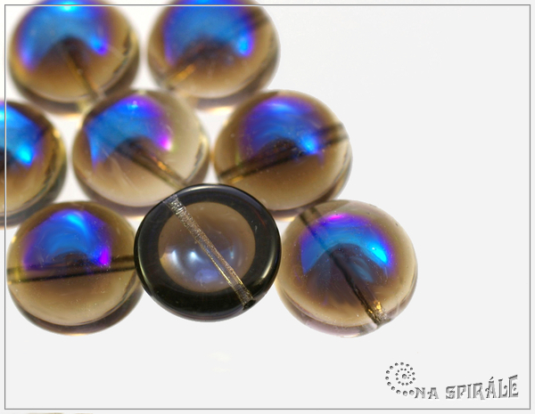 Dome Bead 14x8 mm, Crystal Azuro, 1 ks