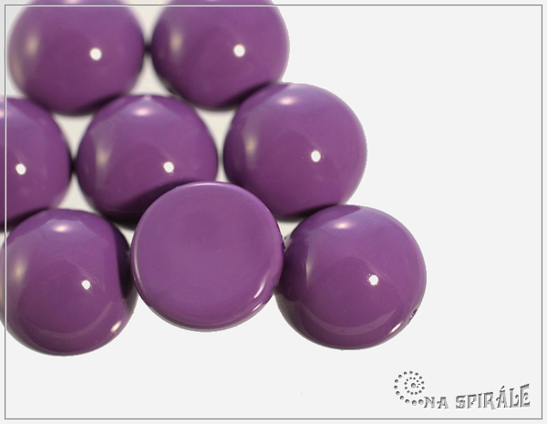 Dome Bead 14x8 mm, Fiesta Holyhock Purple, 1 ks