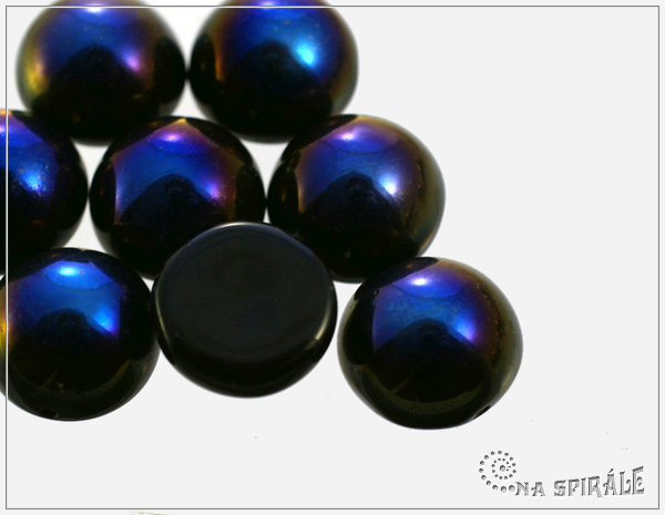Dome Bead 14x8 mm, Jet Azuro, 1 ks