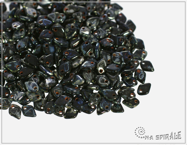 Dragon Scale Bead, Jet Picasso, 2,5 g