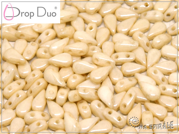 DropDuo 3x6 mm, Chalk Champagne Luster, 30 ks