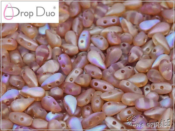 DropDuo 3x6 mm, Crystal Matted Apricot Full, 30 ks