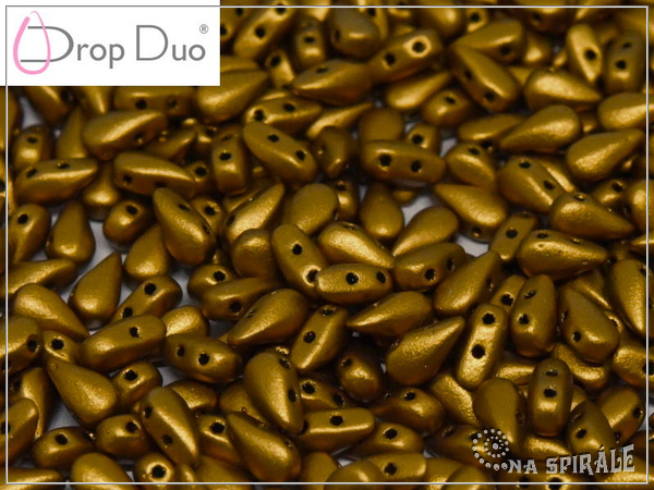 DropDuo 3x6 mm, Silky Metallic Goldenrod, 30 ks