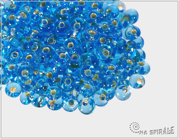 Drops akvamarn se stbrnm prtahem, velikost 5, 10 g