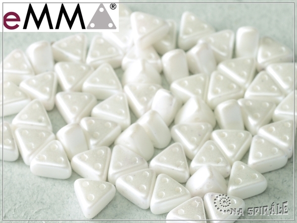 eMMA Beads, Pastel White, 20 ks