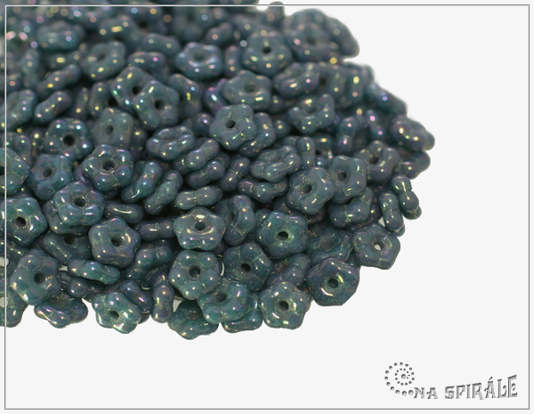 Kytiky - pomnnky 5 mm, Opaque Green Turquoise Nebula, 50 ks