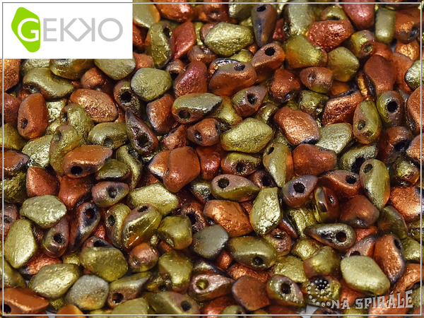 Gekko Bead, Etched Jet California Golden Rush, 2,5 g