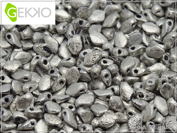 Gekko Bead, Etched Jet Argentic Full, 2,5 g
