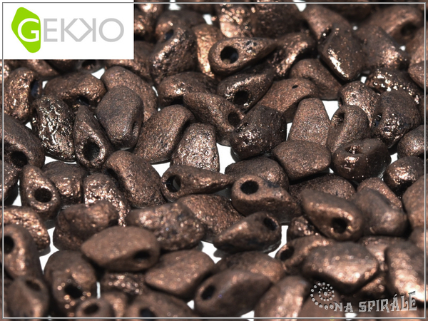 Gekko Bead, Etched Jet Bronze, 2,5 g