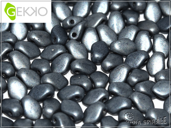 Gekko Bead, Metallic Hematite Matted, 2,5 g