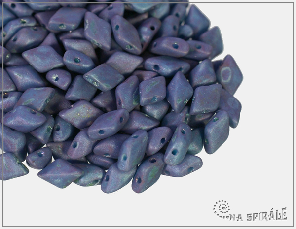 GemDuo, Opaque Turquoise Blue Nebula Mat, 30 ks