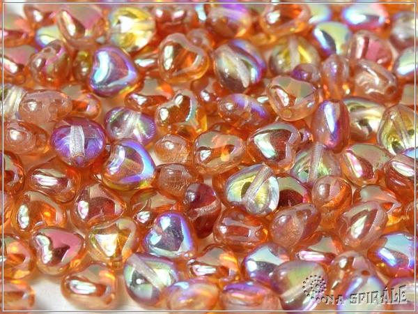 Srdko 6x6 mm, Crystal Apricot Full, 12 ks