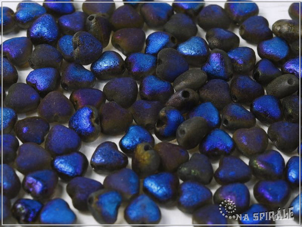 Srdko 6x6 mm, Crystal Etched Azuro Full, 12 ks