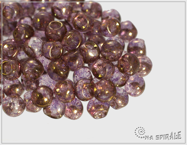 Houbiky 5x6 mm, Crystal Senegal Brown Purple, 30 ks