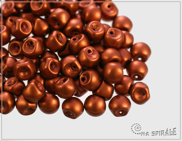 Houbiky 5x6 mm, Silky Metallic Rust, 30 ks