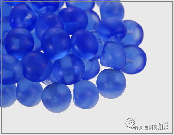 Houbiky 8x9 mm, Transparent Sapphire Matted, 15 ks