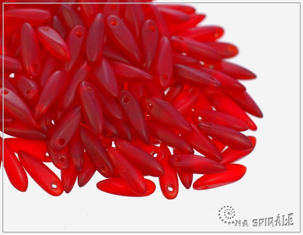Jazky 10x3 mm, prhledn erven matn, 40 ks