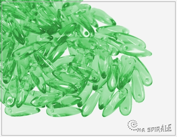 Jazky 10x3 mm, prhledn zelen svtl peridot, 40 ks
