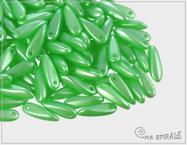 Jazky 10x3 mm, vosk pastel peridot, 40 ks