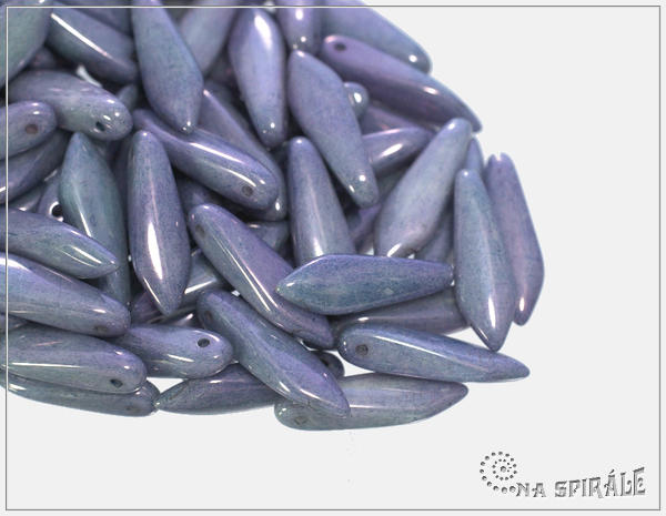 Jazky Chalk Blue Luster 16x5 mm, 12 ks