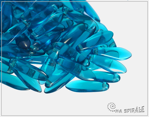 Jazky Transparent Capri Blue 16x5 mm, 12 ks