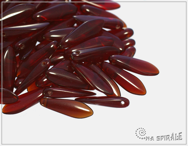 Jazky Transparent Dark Ruby 16x5 mm, 12 ks