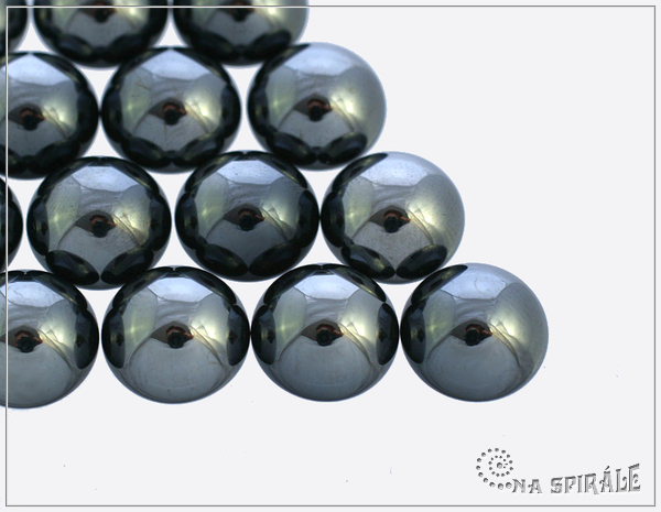 Kaboon kulat 12 mm - Hematit, 1 ks