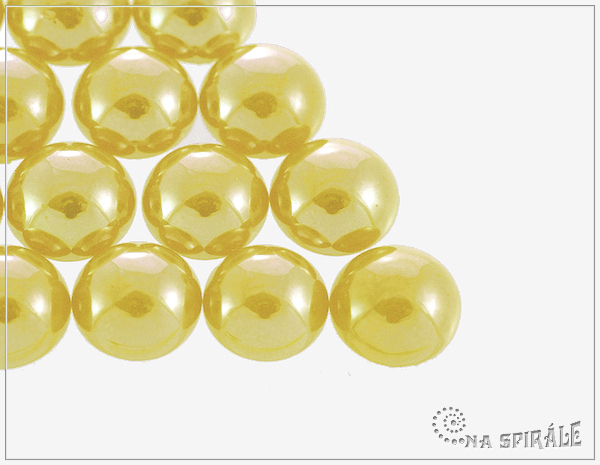 Kaboon kulat 14 mm, Luster Lemon, 1 ks
