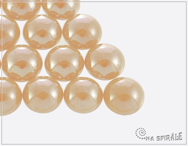 Kaboon kulat 14 mm, Luster Light Apricot, 1 ks