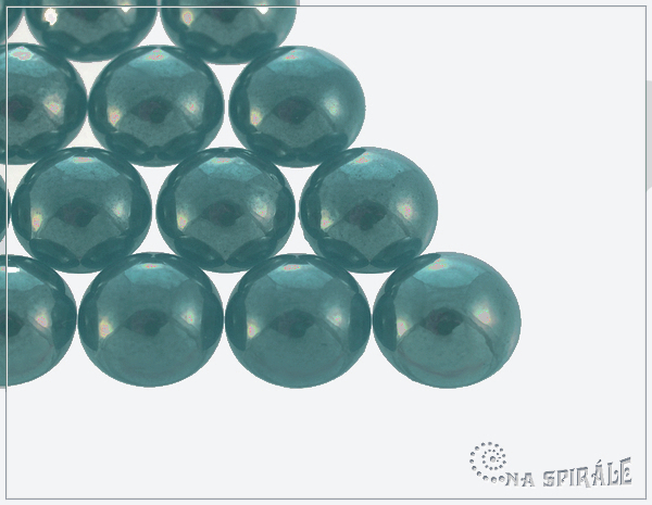 Kaboon kulat 12 mm, Luster Turquoise, 1 ks