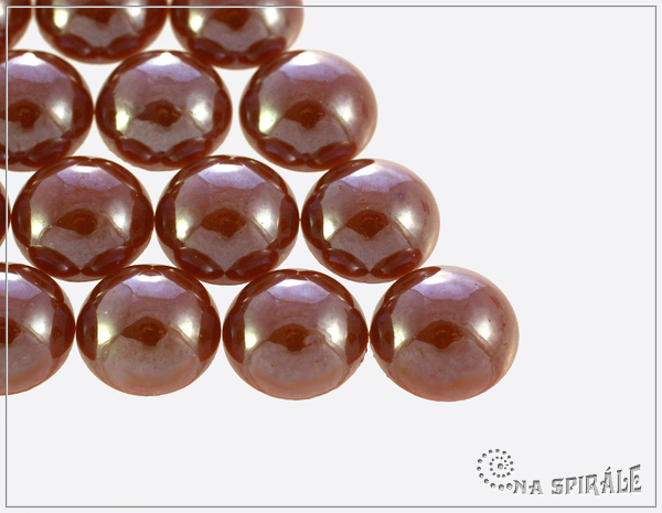 Kaboon kulat 14 mm, Luster Terracotta, 1 ks