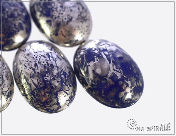 Kaboon ovln 25x18 mm, Cobalt Silver, 1 ks