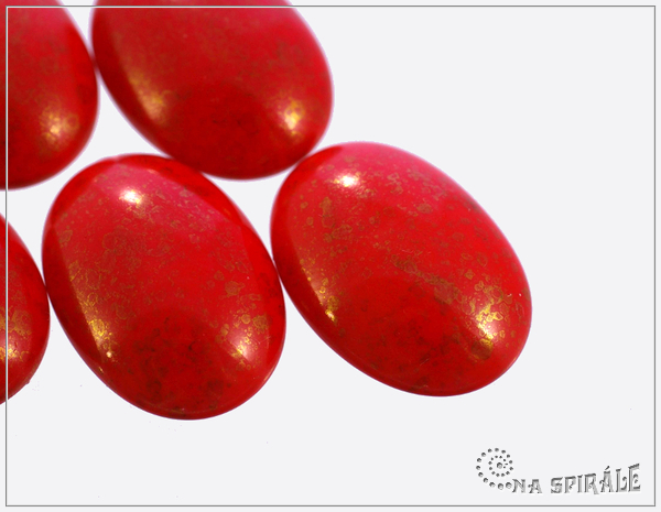 Kaboon ovln 25x18 mm, Opaque Red Red Teracota, 1 ks