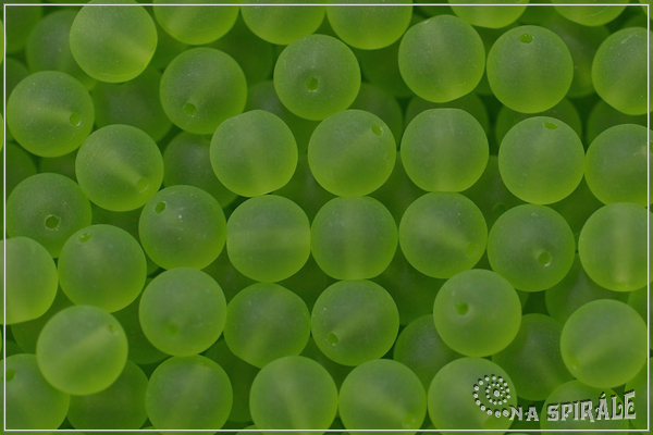 Kuliky 8 mm, Olivine Mat, 16 ks