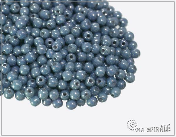 Kuliky 3 mm, Chalk Blue Luster, 100 ks