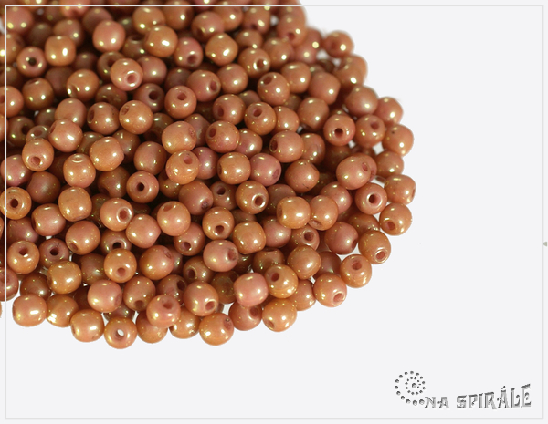 Kuliky 3 mm, Chalk Red Luster, 100 ks