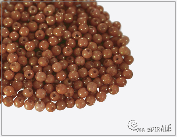Kuliky 3 mm, Chalk Ruby Luster, 100 ks