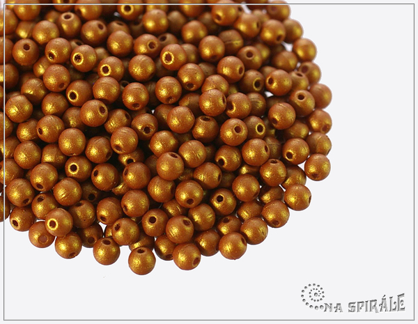 Kuliky 3 mm, Gold Shine Brownish Red, 100 ks