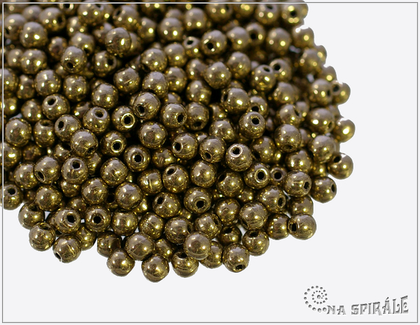 Kuliky 3 mm, Jet Gold, 50 ks