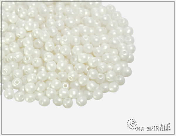 Kuliky 3 mm, Pearl Shine White, 100 ks